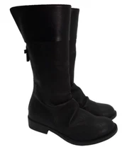 Kat Von D Slayer Boots Grunge Cyber Gothic Cross Calf High Black Womens US 7