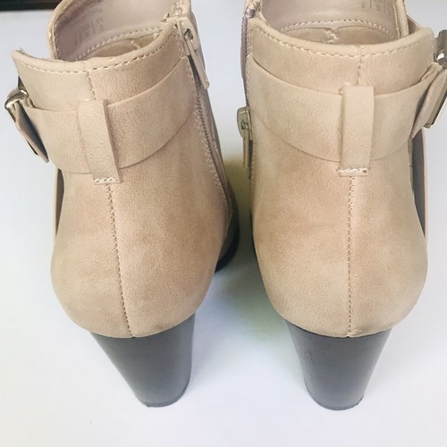 Call It Spring Aldo Group Tecia Beige Chunky Heel Booties Size 6 - Picture 4 of 8