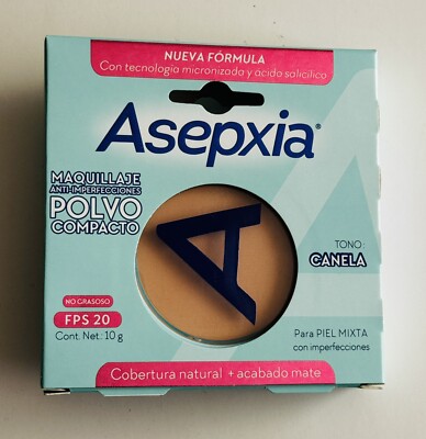Maquillaje En Polvo Asepxia Anti Imperfecciones Tono Canela, 10 g, FPS 20