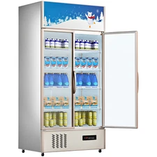 23 cu.ft. Commercial Merchandiser Refrigerator Beverage Cooler 2 Glass Doors 40"
