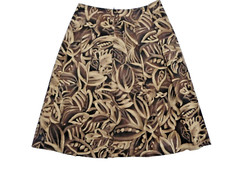 Talbots Collection Skirt NEW 4 Cotton Spandex Brown Florals Pleated Lined