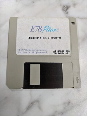 VINTAGE IBM PC DISK E78 PLUS EMULATOR 1 AND 2 DISKETTE 1987 V1.3.0 REV E DCA
