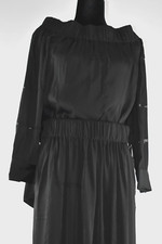 Stella McCartney Size 34 Black Dress Elastic Trim See Through Accents Gathered