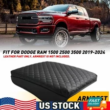 Center Console Lid Armrest Cover Leather For  2019-2024 Dodge Ram 1500 2500 3500