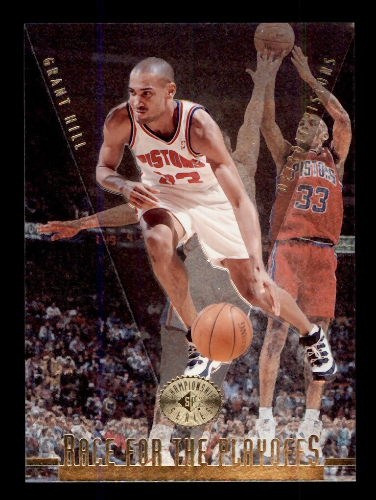 1995-96 SP CHAMPIONSHIP SERIES #125 GRANT HILL RACE FOR THE PLAYOFFS PISTONS HOF