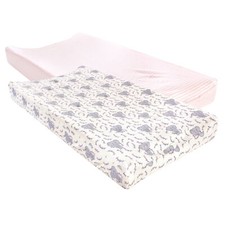 Touched by Nature Organic Cotton Changing Pad Cover, Girl Elephant, One Size