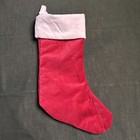 Pottery Barn Christmas Stocking Classic Velvet Red Ivory Kids Small No Monogram