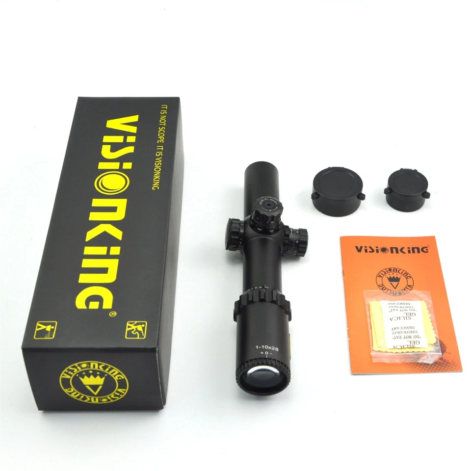 Visionking 1-10x28 Rifle Scope Reticle Tactical Picatinny Dovetail Rings Mount - Image 2 of 4