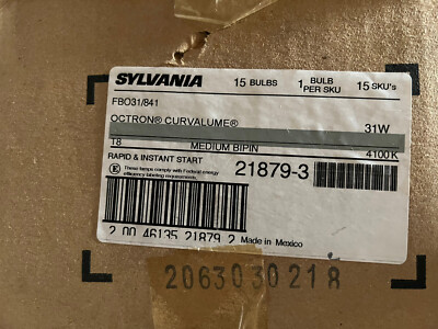 Sylvania 21879-3 FBO31/841 NIB Lot Of 15 U Lamps 1 5/8