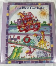 HALLMARK REFILLABLE PHOTO ALBUM GOD BLESS MY CHILD NOAH ARK BABY BOOK SCRAPBOOK