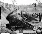 New 8x10 Civil War Photo: Battery No. 4, 13" Mortar Cannons at Yorktown - 1862