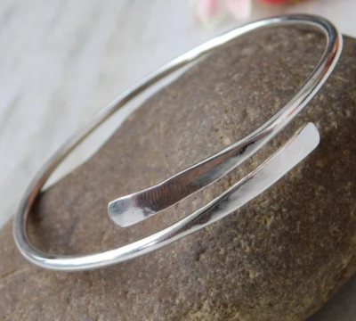 1 Stück 925 Silber Armreif, Damen Armband Armreif, öffenbar verstellbar
