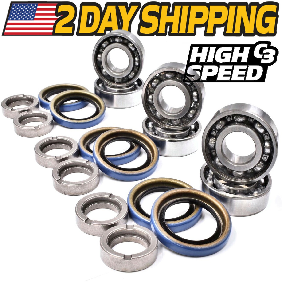 3 Kit) Spindle Rebuild Kit fits John Deere 48