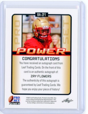 2021 Leaf Pro Set Power ZAY FLOWERS AUTO Autograph RC ARC Rookie