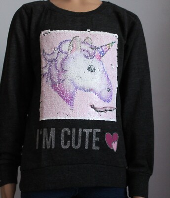  wieNEU  page one young Pullover Gr.134/140   Einhorn   Wendepailletten I`M CUTE
