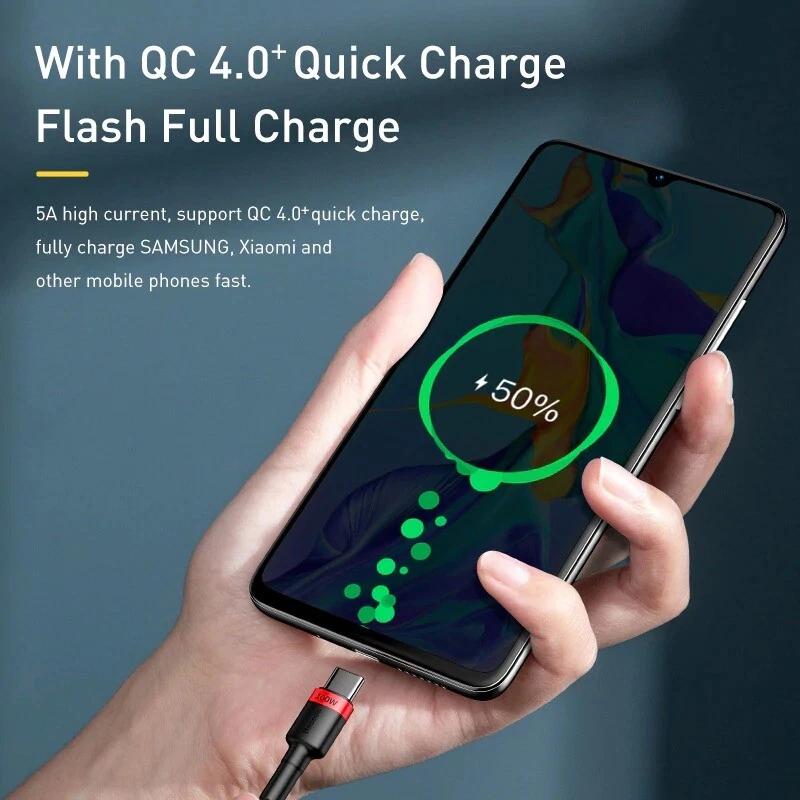 USB Type C 100W Fast Quick Charging Cable Charge to Xiaomi Redmi Note 8 Pro Mac - Image 2 of 4