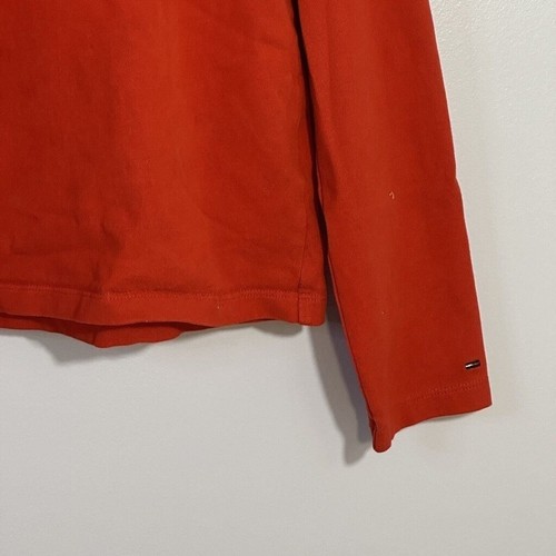 Tommy Hilfiger Denim Lightweight Hooded Sweatshirt Women Size PS Red Long Sleeve - Picture 11 of 15