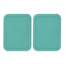 Replacement Lid for 6-CUP Pyrex Cover Rectangle (6.75" x 8.75") TURQUOISE 2-Pack