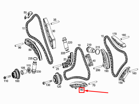 MERCEDES-BENZ E W213 Linke untere Kettengleitschiene A1770524200