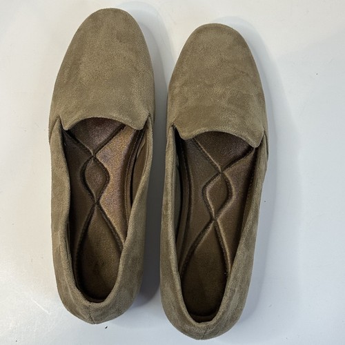 BareTraps Janine Beige Suede Look Slip On Loafer Flats Sz 10 Cushion Soft Shoe - Picture 8 of 11