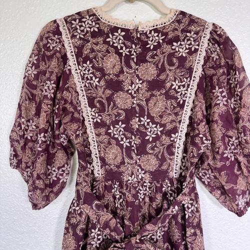 Vintage Boho Dress Womens 9 Tiered Floral Cottage Core Prairie Romantic 70s Vtg - Picture 7 of 13