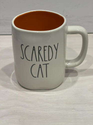 NEW RAE DUNN SCAREDY CAT 2 SIDED MUG | HALLOWEEN SPOOKY - Picture 1 of 2