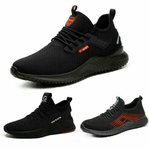 Men women Safety Shoes Mesh Ultralight Breathable Steel Toe Cap Work Trainers - Photo 1/13