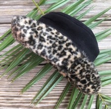 Betmar Faux Fur Lined Black Hat Leopard Luxury