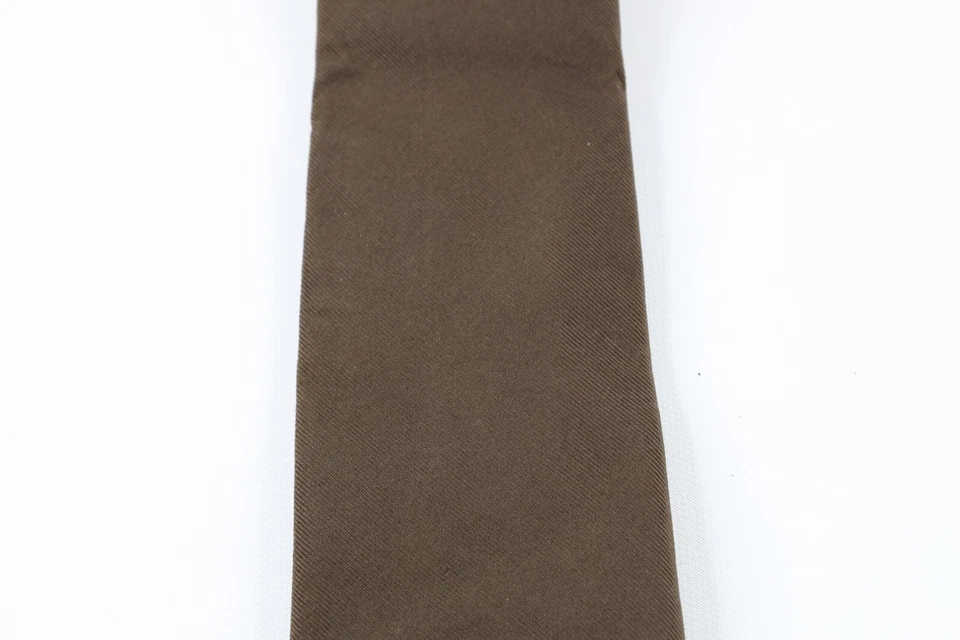 Vestido Corbata Vintage Años 70 Rockabilly Blanco Seda Hecho a Mano Cuello Corbata Boda Marrón EE. UU. Foto 2 de 4