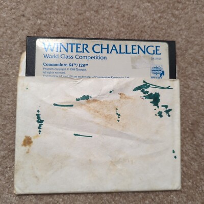 Winter Challenge Commodore 64 128 Floppy Disk Game 1988. TESTED. WORKS!
