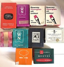 10 EMPTY Boxes Of Paints, Vintage Winsor Newton Rowney C Roberson