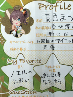 Natsuiro Matsuri IDOL OUTFIT 2023 Hololive Waifers Profile Card