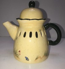 Ceramic Teapot Candle Cover Protector Country Nature Design
