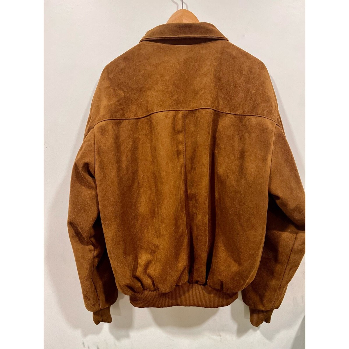 Vintage A Collezione Faux Suede Bomber Jacket L Brown Zip Vintage A Collezione Faux Suede Bomber Jacket L Brown Zip