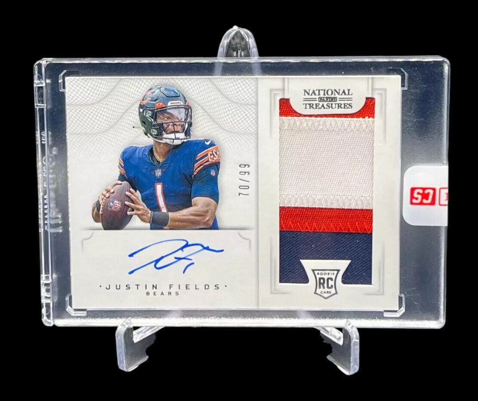2021 Panini National Treasures Crossover Justin Fields ROOKIE PATCH AUTO /99