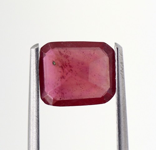 Loose Reddish Pink Color 2.66 Ct Natural Ruby Faceted Octagon Cut Gemstone - Picture 5 of 10