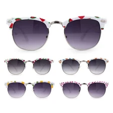 SA106 Womens Cutie Fruit Print Half Horn Rim Sunglasses