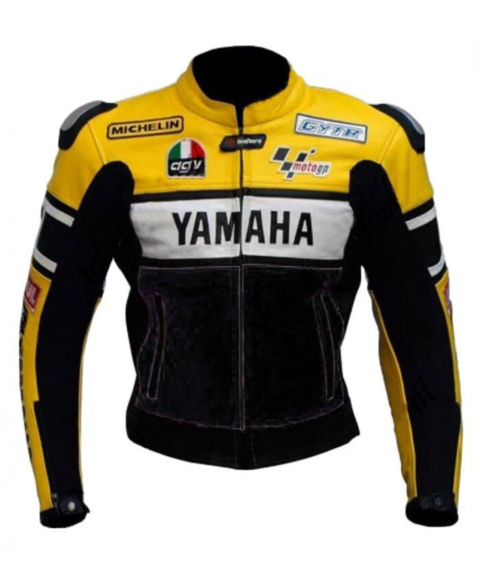 Veste en cuir moto hommes Yamaha 52 blouson de motard haut de gamme