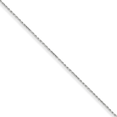 14 Karat Weißgold 1,15 mm maschinell hergestelltes Seil Kette Armband 7 Zoll