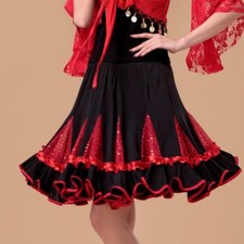 Damen Pailletten Stretch Latein Tango Ballsaa...