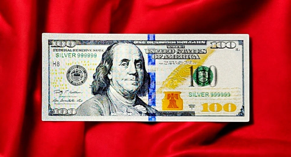 Limited Edition Silver-Plated $100 Banknote - Stunning Collectible! - Image 2 of 4