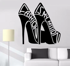 Vinyl Wall Decal Fashion Quote Girl Room Shoes Woman Stickers (427ig)