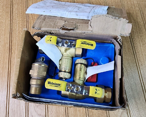 Webstone RTG20220AB Tankless Water Heater Service Valve Kit (1-Pk) 3/4" Rheem
