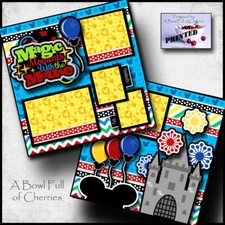 MAGIC MOMENTS  vacation 2 PREMADE SCRAPBOOK PAGES paper piecing printed CHERRY