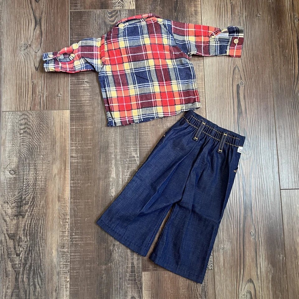 Conjunto de franela y jeans vintage Healthtex bebé niño 9 meses Foto 3 de 4