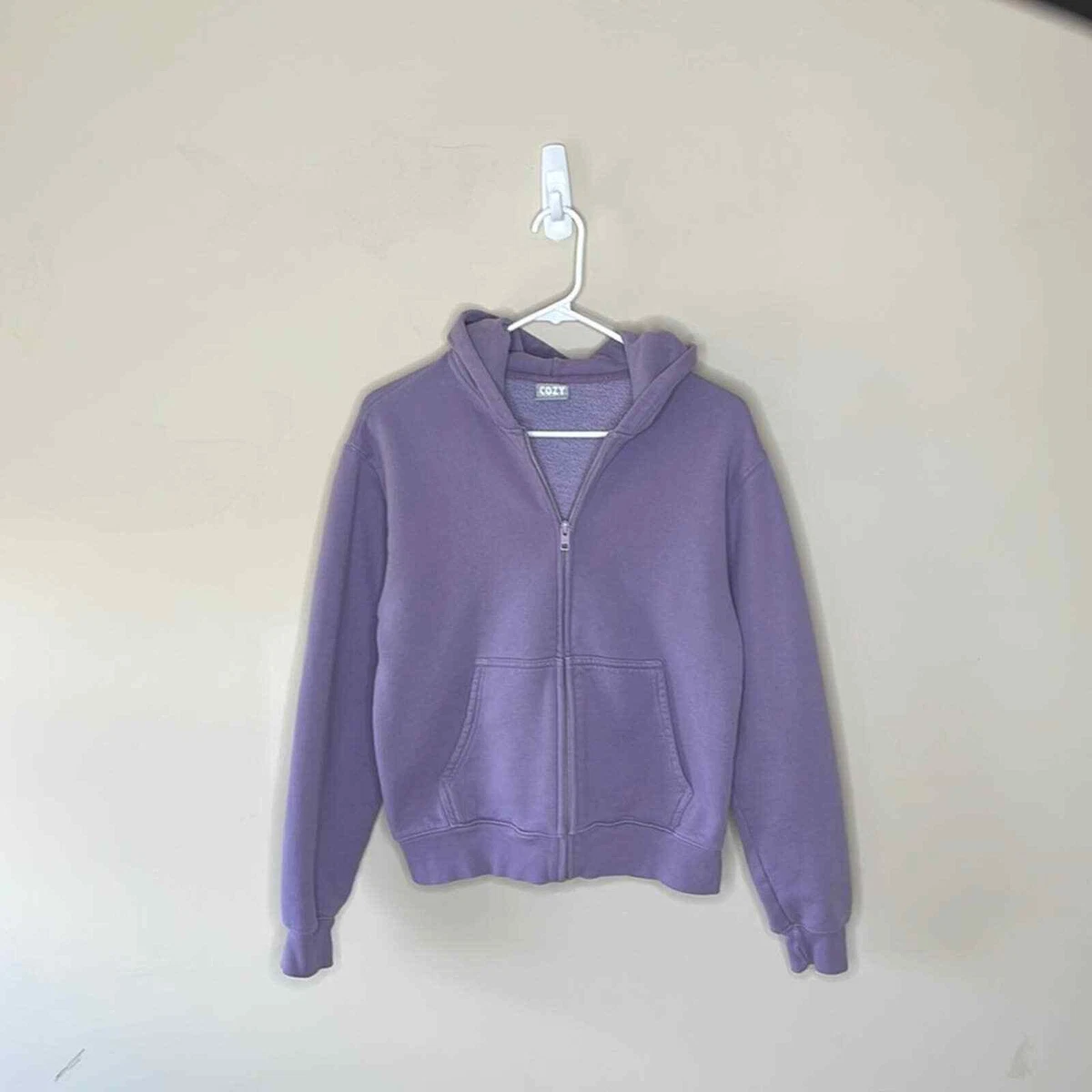 Purple zip shop hoodie