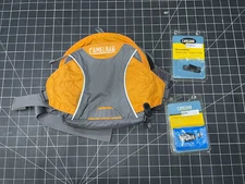 Camelbak Flashflo Fanny Pack Orange w Cleaning Tabs and Bite Valve Positioner