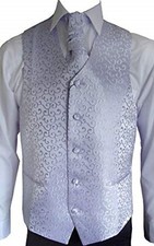 MEN S SKY BLUE SCROLL WEDDING WAISTCOAT SET