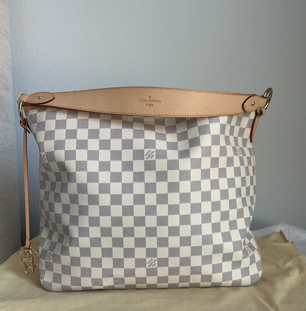 LOUIS VUITTON Damier Azur Delightful MM Rose Ballerine 1304484