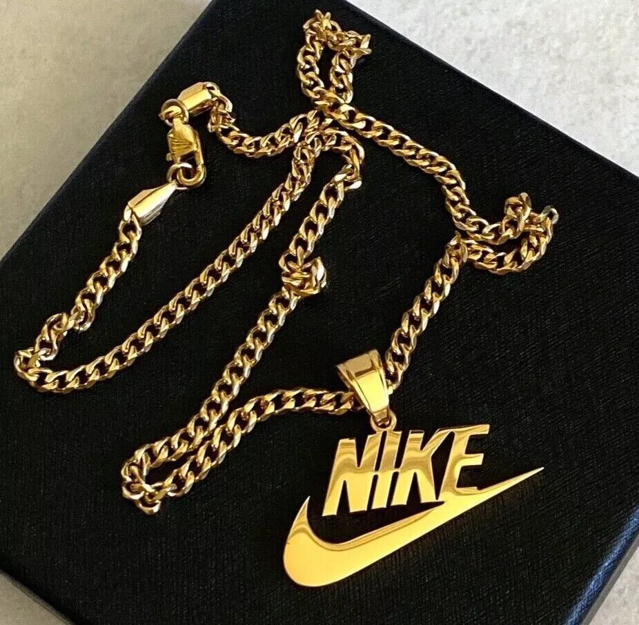 Gold metal clearance plated nike swoosh